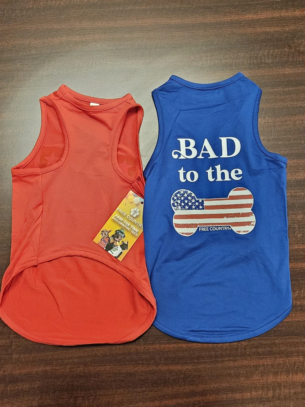 Free Country Red & Blue Patriotic Dog Tank Tops